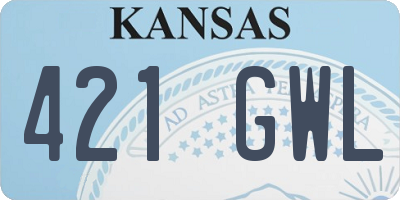KS license plate 421GWL