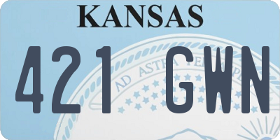 KS license plate 421GWN