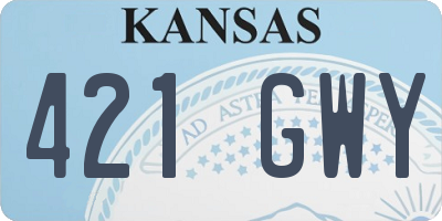 KS license plate 421GWY