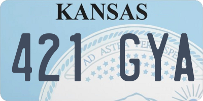 KS license plate 421GYA