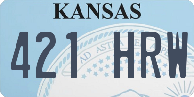 KS license plate 421HRW