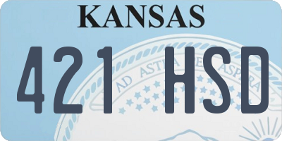 KS license plate 421HSD