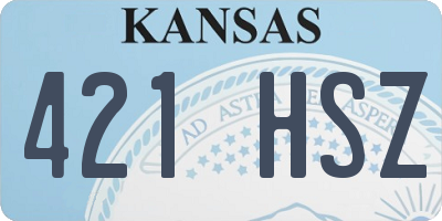 KS license plate 421HSZ