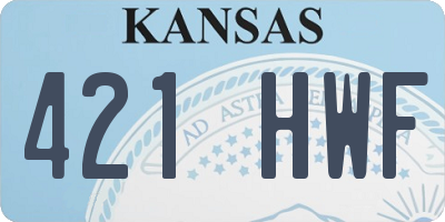 KS license plate 421HWF