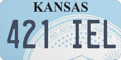 KS license plate 421IEL