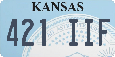 KS license plate 421IIF
