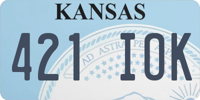 KS license plate 421IOK