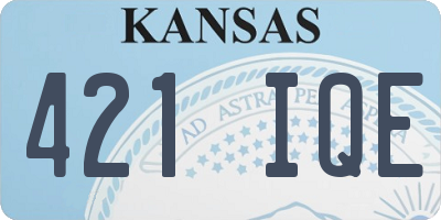 KS license plate 421IQE