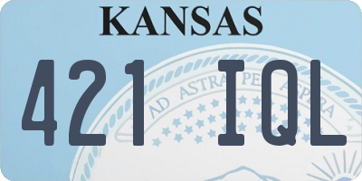 KS license plate 421IQL