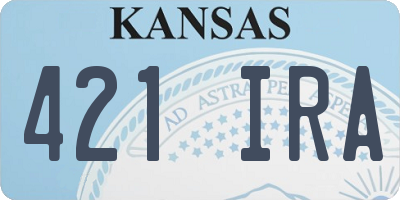 KS license plate 421IRA