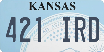 KS license plate 421IRD