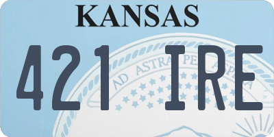 KS license plate 421IRE