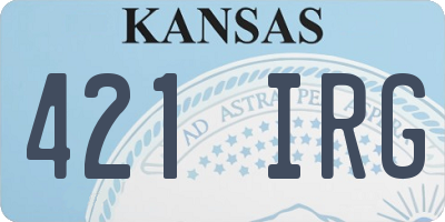 KS license plate 421IRG