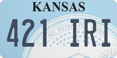 KS license plate 421IRI