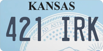 KS license plate 421IRK
