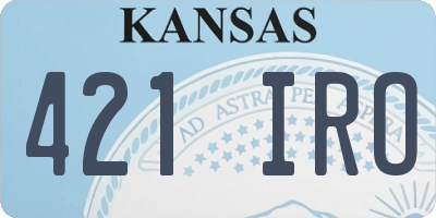KS license plate 421IRO