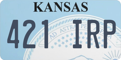 KS license plate 421IRP