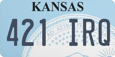 KS license plate 421IRQ