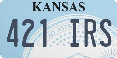 KS license plate 421IRS