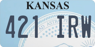 KS license plate 421IRW