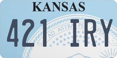 KS license plate 421IRY