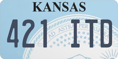 KS license plate 421ITD