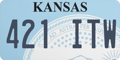KS license plate 421ITW