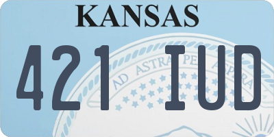 KS license plate 421IUD