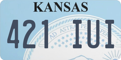 KS license plate 421IUI