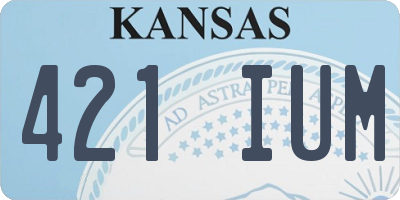 KS license plate 421IUM