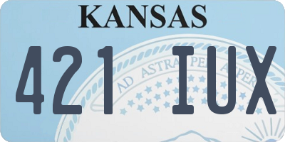KS license plate 421IUX