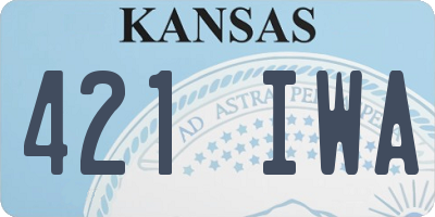 KS license plate 421IWA