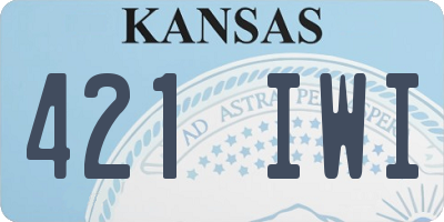 KS license plate 421IWI