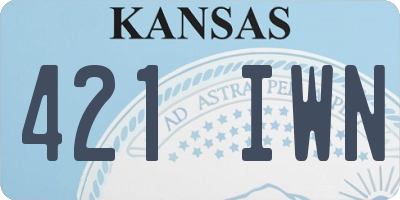 KS license plate 421IWN