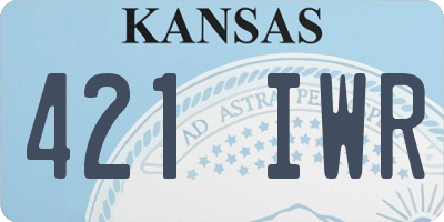 KS license plate 421IWR