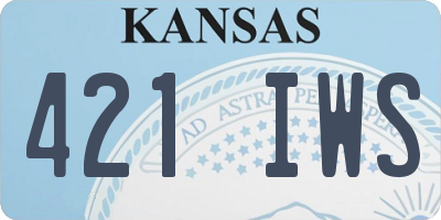 KS license plate 421IWS