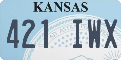 KS license plate 421IWX