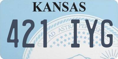 KS license plate 421IYG