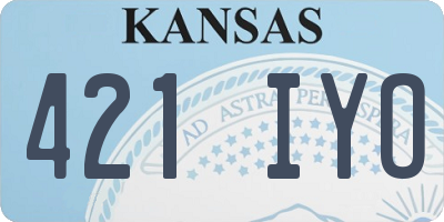 KS license plate 421IYO