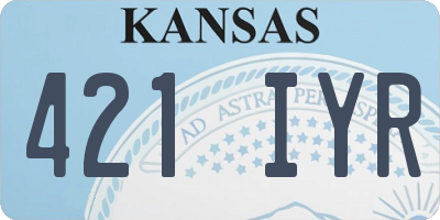 KS license plate 421IYR
