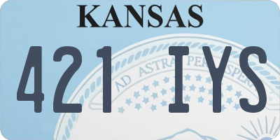 KS license plate 421IYS