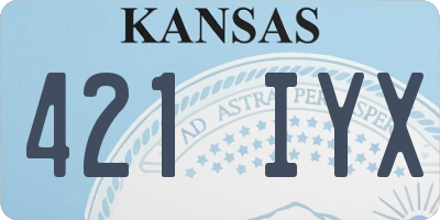 KS license plate 421IYX