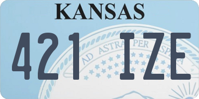 KS license plate 421IZE