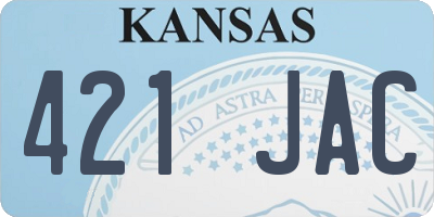 KS license plate 421JAC