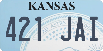 KS license plate 421JAI