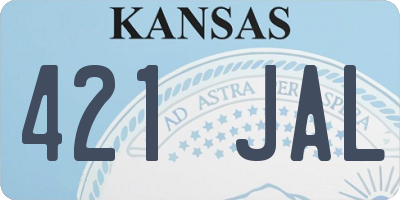 KS license plate 421JAL