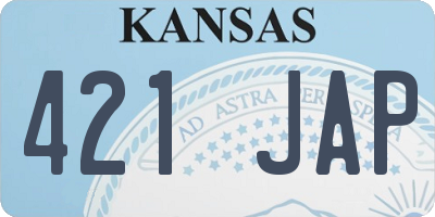 KS license plate 421JAP