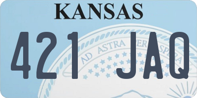 KS license plate 421JAQ