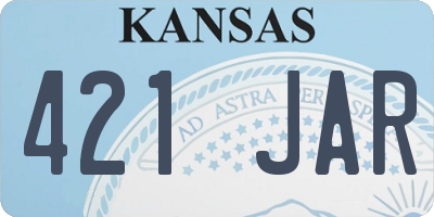 KS license plate 421JAR