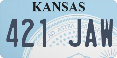KS license plate 421JAW